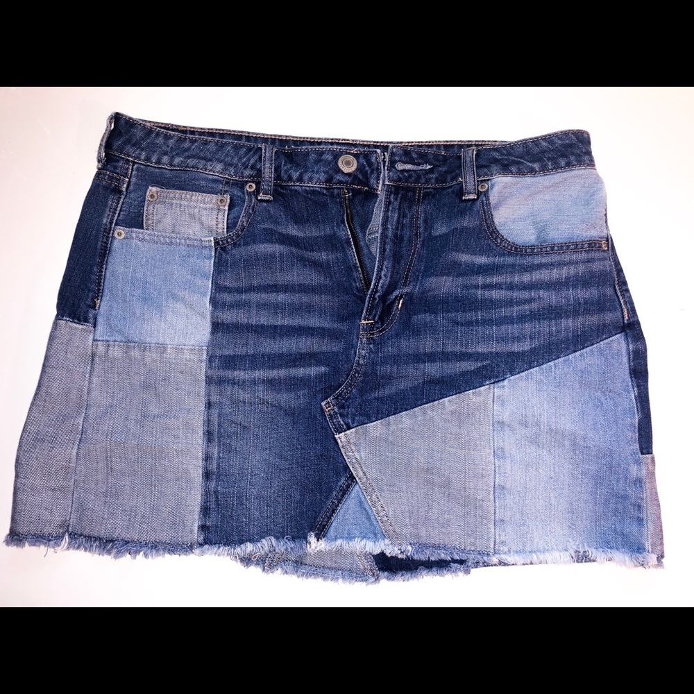 AE Patchwork Denim Skirt